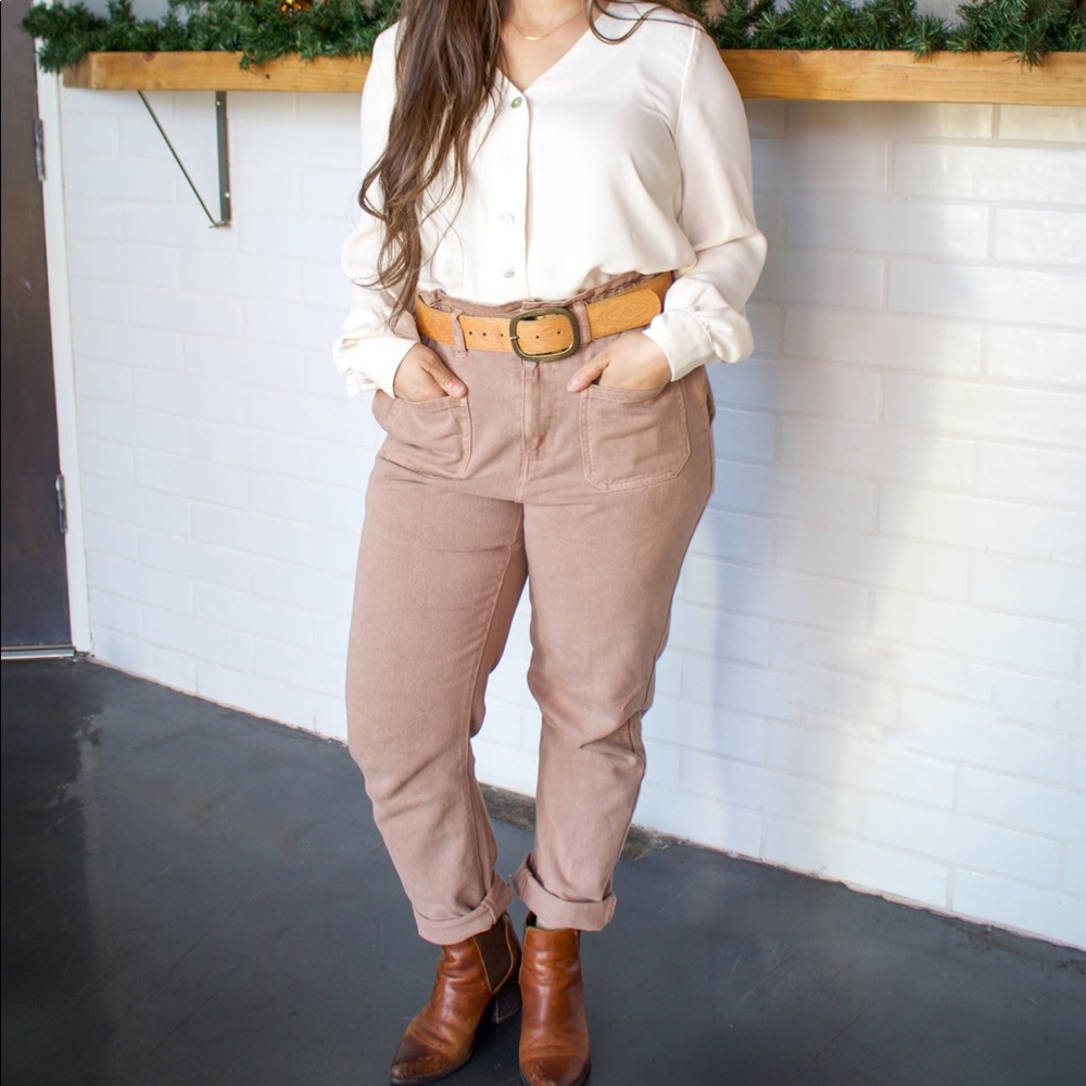 Stella Paperbag Denim in Mauve